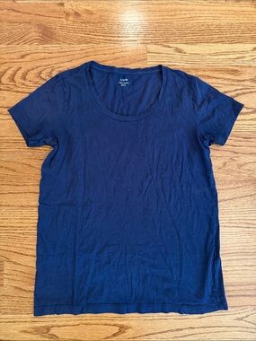J. Crew Women's Navy Scoop Neck Short Sleeve Tee